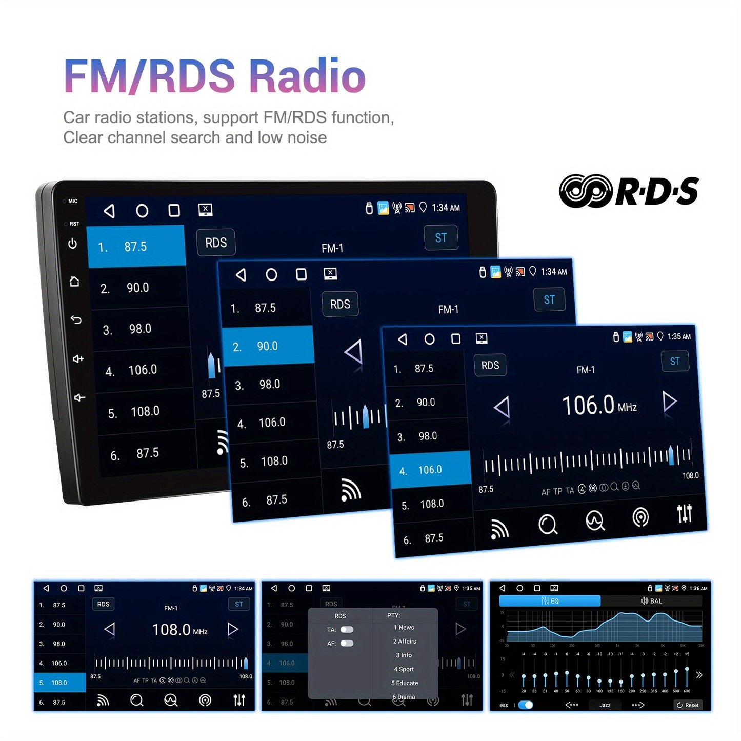 Android Autoradio – Car Stereo – Multimedia Systeem – In-Car Navigatie – Auto Radio – 9 Inch Touchscreen – Draadloze CarPlay & AHD Achteruitrijcamera