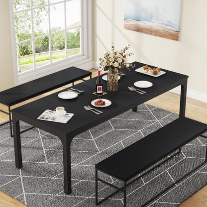 Conferentietafel – Vergadertafel – Meetingtafel – Bureaublad – Seminar Tafel – Modern – 198 cm – Zwart