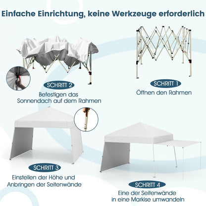 Pop-Up Paviljoen – Vouwtent – Tuinpaviljoen – Partytent – Zonnetent – 3 x 4 Meter – Hoogte Verstelbaar – UV Bescherming 50+