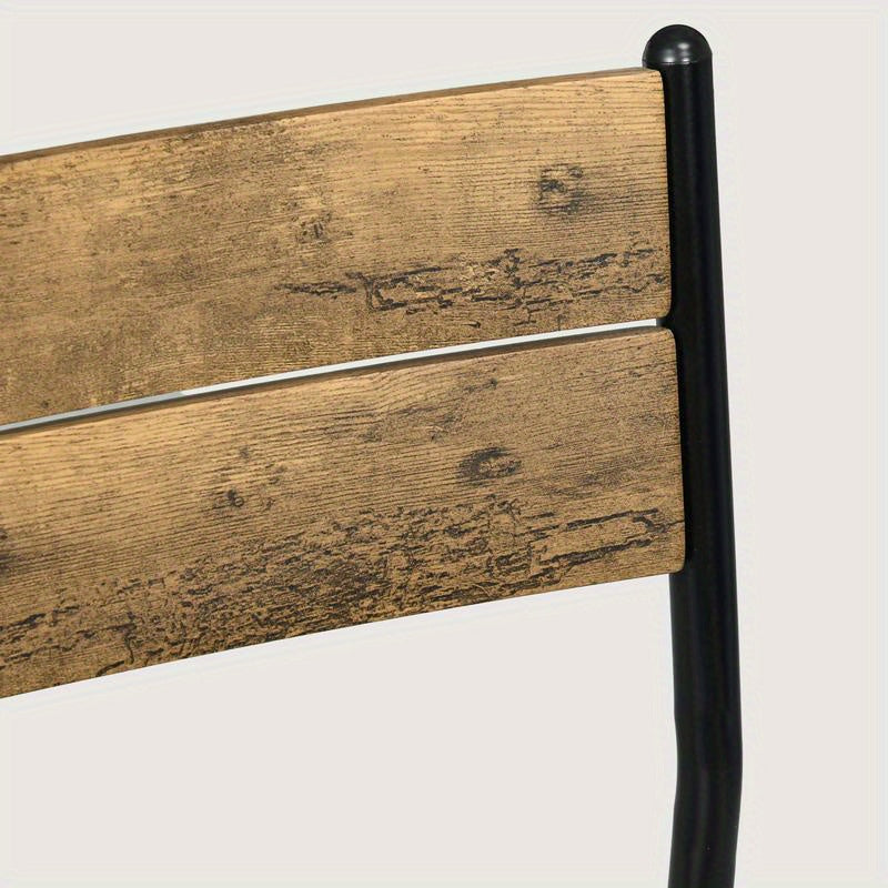 3-Teilige Essgruppe, Esstisch-Set, 1 Tisch, 2 Stühle, Mdf+Metall, Moderne Küchenmöbel, Schneller Aufbau, Platzsparend, Esstisch Im Landhausstil Geeignet Für Wohnzimmer, Esszimmer, Küche