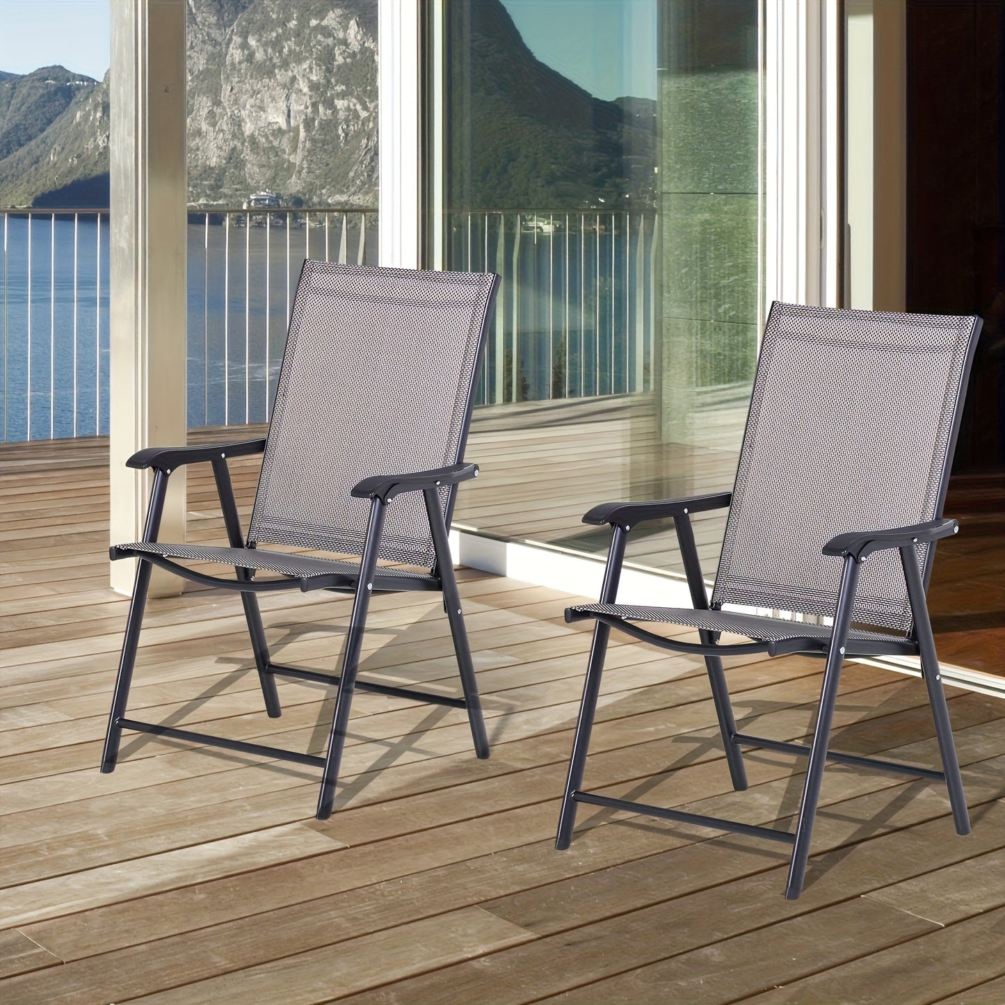 Campingstoelen – Campingstoelen Opvouwbaar – Stoel Voor Buiten – Tuinstoelen – Lichtgewicht Metalen Frame – Comfortabele Armleuningen