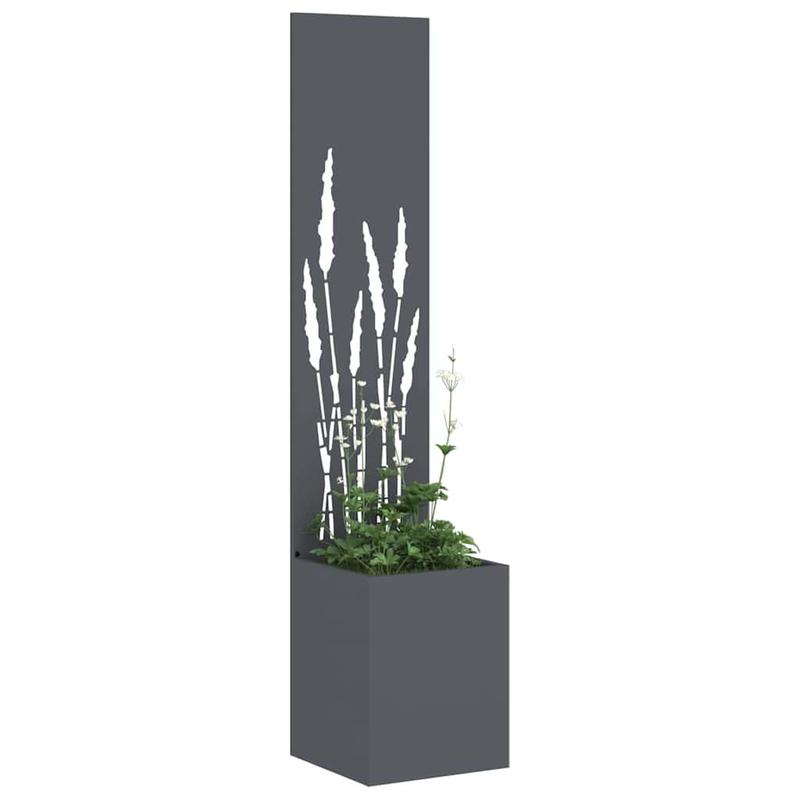 Bloembak – Plantenbak – Bloempot – Tuinbak – Balkonbak – Anthracite – 32x140 cm – Koudgewalst Staal – Weerbestendig