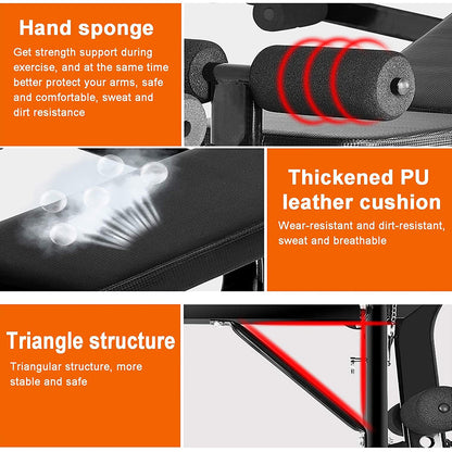 Alles-In-Één Bench Press Set – Krachttrainingsbank – Preacher Curl Bank – Leg Developer – IJzeren Constructie – Compact Formaat – Ergonomisch Design