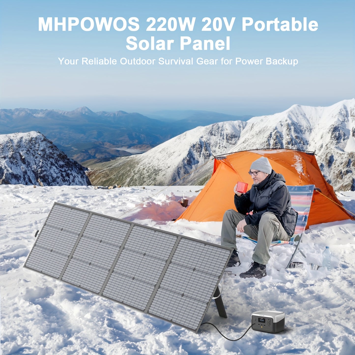 Zonnepaneel – Solar Panel – Solar Power Kit – Zonne-energie Paneel – Zonne-energie Module – 220W 20V – Monokristallijn 23% Efficiëntie – Verstelbare Beugel