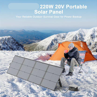 Zonnepaneel – Solar Panel – Opvouwbaar Paneel – Draagbaar Zonnepaneel – Camping Zonnepaneel – 220W 20V – Hoog Rendement 23,5% – Overlading Bescherming