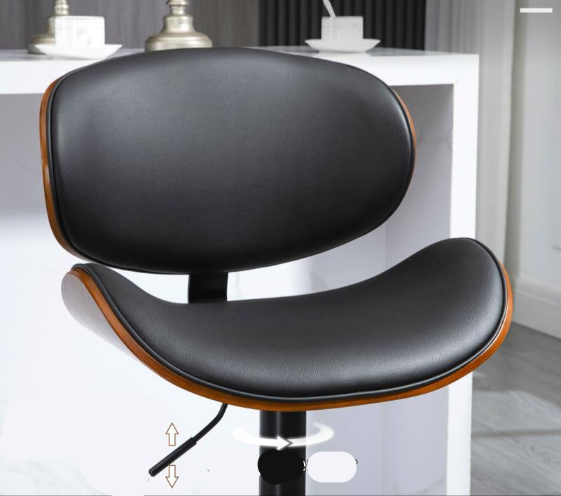 Verstelbare Barkrukken – Barkruk Set – Keukenstoelen – Barstoelen – Draaistoelen – Verstelbare Hoogte 53-112 cm – Zitting van Synthetisch Leer – Zwart Stalen Frame