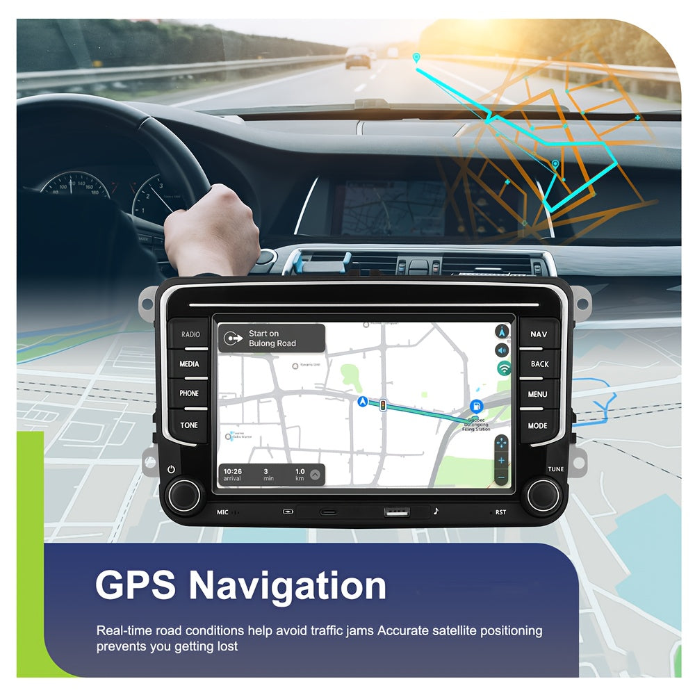 Autoradio – Multimediaspeler – Navigatiesysteem – Touchscreen Radio – Bluetooth Radio – 7 Inch 1080P IPS Scherm – Draadloze CarPlay & AHD Achteruitrijcamera