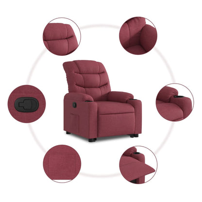 Sta op stoel – Relaxfauteuil – Elektrische stoel – Verstelbare fauteuil – Ergonomische stoel – Elektrische opsta-functie – Wijnrode stof