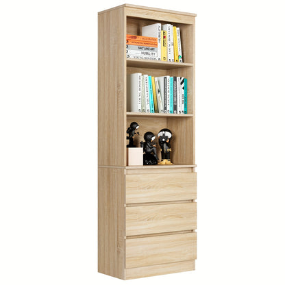 Ladekast – Boekenkast – Opbergkast – Kast Met Laden – Dressoir – Massief Hout – 3,2+ Kubieke Voet Opslag – Natuurlijk Hout Uitvoering