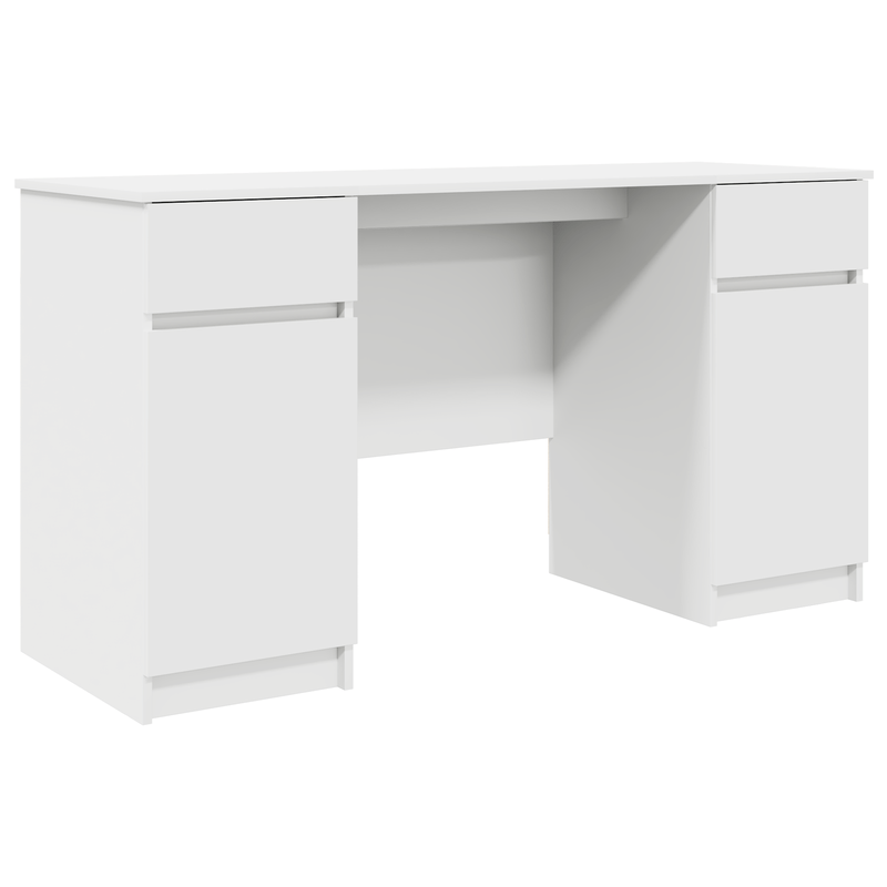 Bureau – Werkplektafel – Schrijftafel – Computertafel – Desk – Wit – 140x49x76 cm – Hoogwaardig MDF – Vrijstaand met Opberglades
