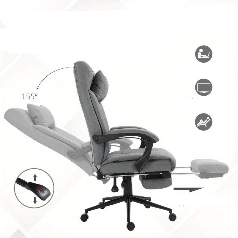 Bureaustoel – Ergonomische Stoel – Office Chair – Draaistoel – Bureaustoelen – Verstelbare Rugleuning – Aluminium Frame – Max. 120 kg Belastbaar – Polyester Kussen