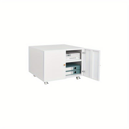 Mobiele Printerstandaard – Mobiele Printertafel – Printerrek – Printerhouder – Printerwagen – Met Metalen Frame – Verstelbare Plank En Deur – Wieltjes Voor Thuiswerkplek – Wit