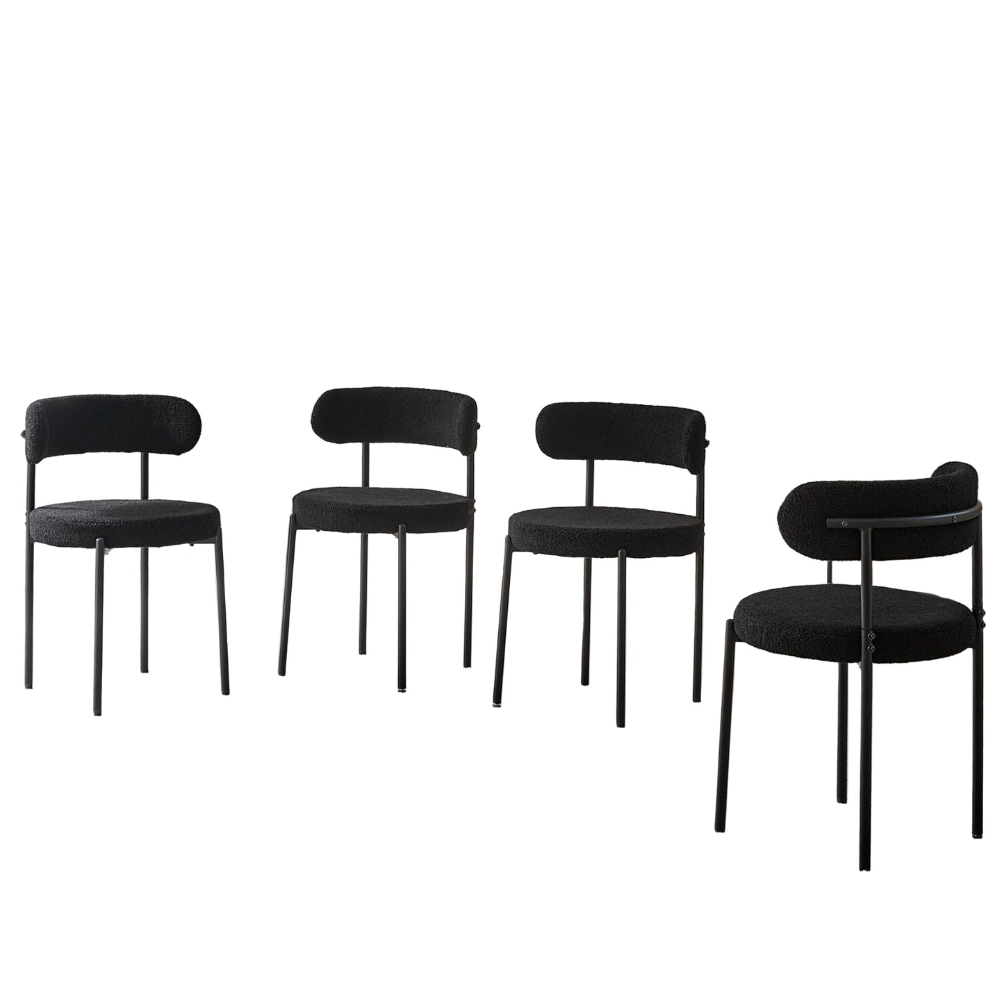Eetkamerstoelen – Stoelen – Kuipstoelen – Bistrostoelen – Keukenstoelen – Velvet Bekleding – Zwart Metalen Onderstel