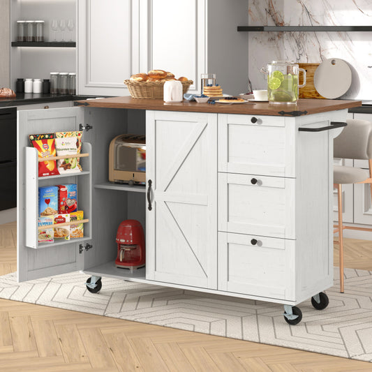 Keukentrolley – Keukenwagen – Serveerwagen – Keukenkast – Eetkamerwagen – Uitbreidbaar Werkblad – Hardhouten Houtfineer