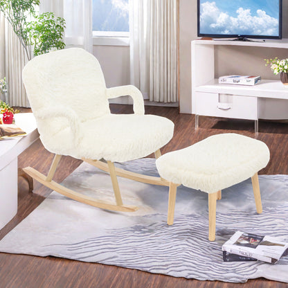 Fauteuil – Relaxstoel – Zithoekstoel – Loungefauteuil – Leunstoel – Gevoerd Met Voetenbank – Massief Houten Frame – Memory Foam Zitting – Belastbaar Tot 150 Kg