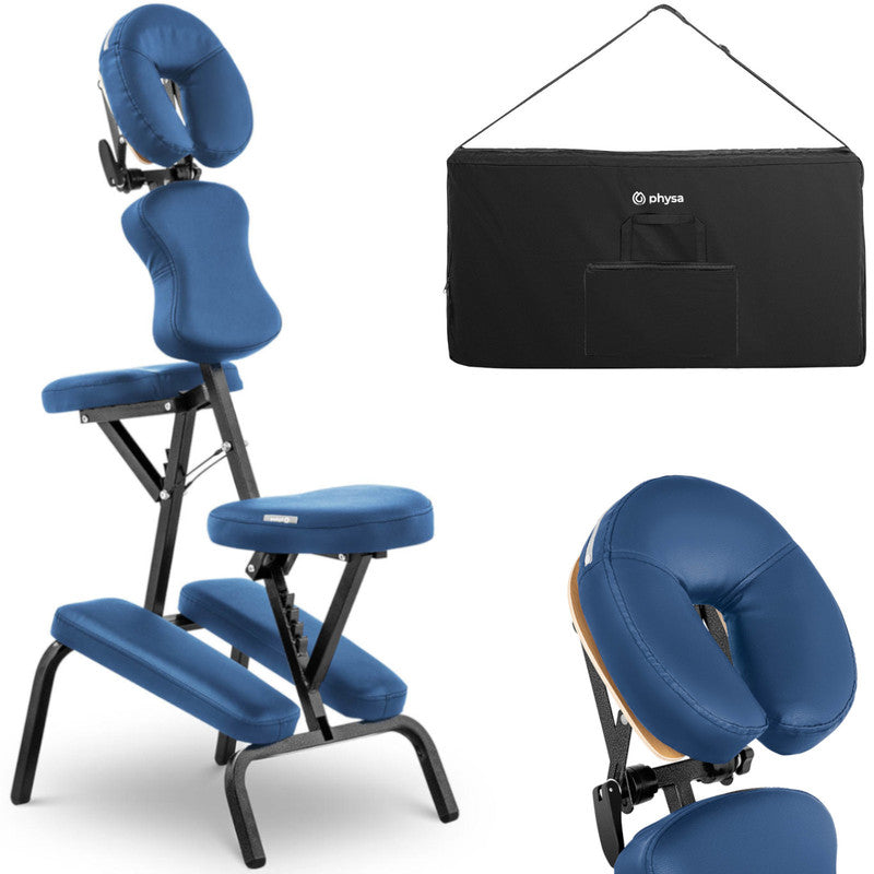 Portable Folding Tattoo Massage Chair Montpellier Blue Up to 130 Kg Blue