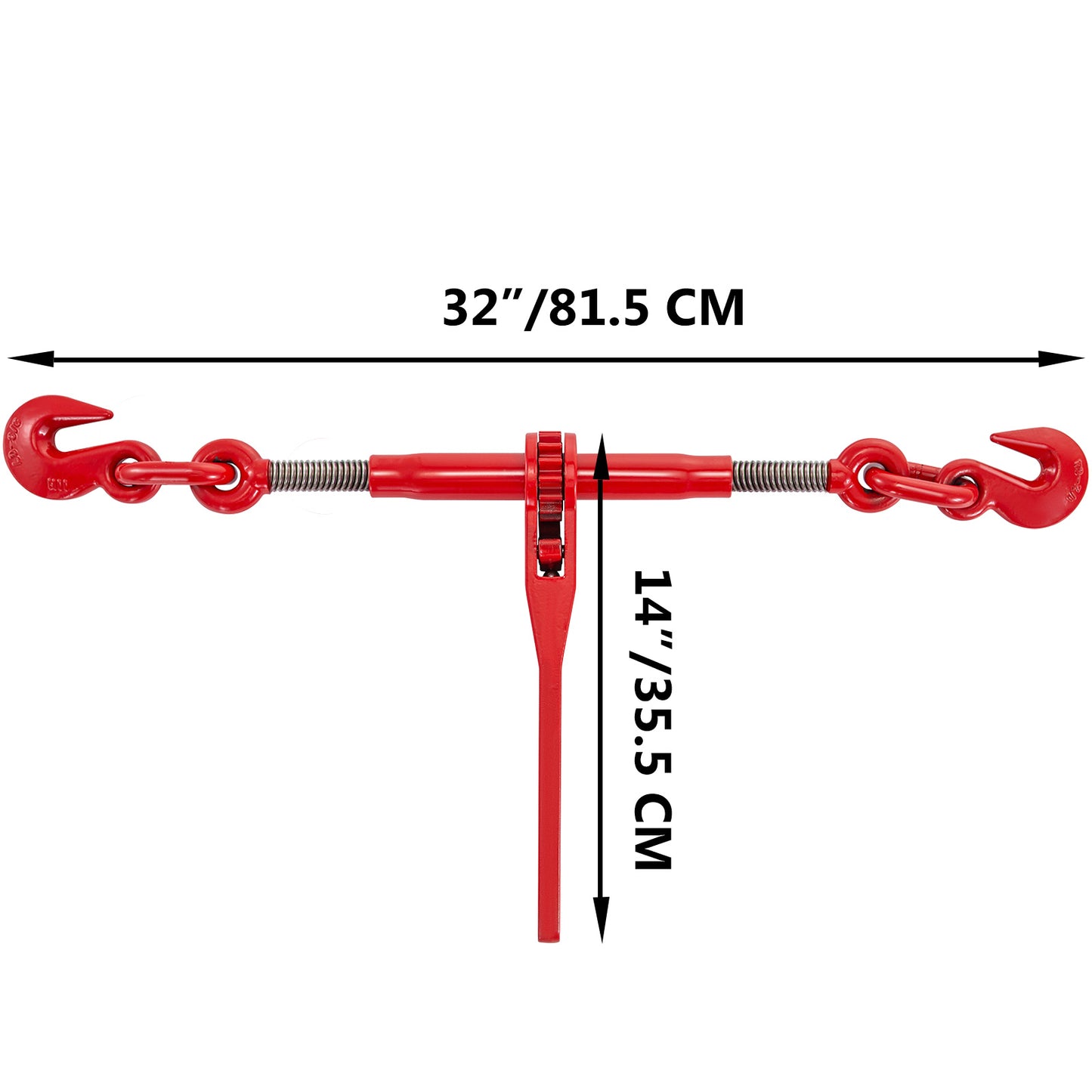 Kettingspanband – Kettingbinder – Spanband – Ratelschroef – Ladingbinder – Rood Poedercoating Staal – Belastbaar Tot 4180 kg