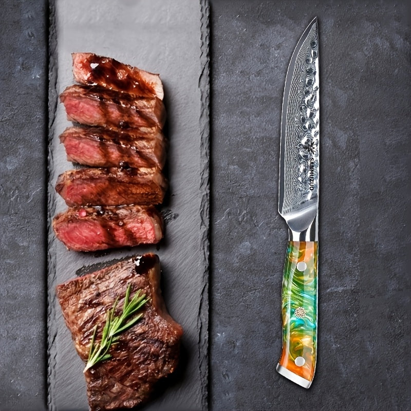 Steakmes – Steakmessen – Keukenmes – Vleesmessen – Set Van 4 – VG10 Damascus Staal – 12,7 cm Lemmet