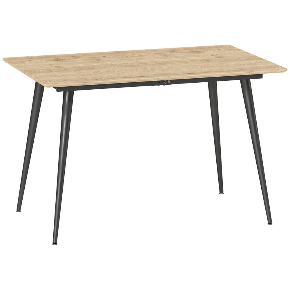 Uitklaptafel – Klaptafel – Vouwtafel – Eettafel – Inklapbare Tafel – Uitbreidbaar 120-160 cm – Stevig Stalen Onderstel – Kunststof Blad Houtlook