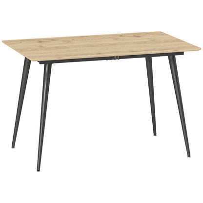 Uitklaptafel – Klaptafel – Vouwtafel – Eettafel – Inklapbare Tafel – Uitbreidbaar 120-160 cm – Stevig Stalen Onderstel – Kunststof Blad Houtlook