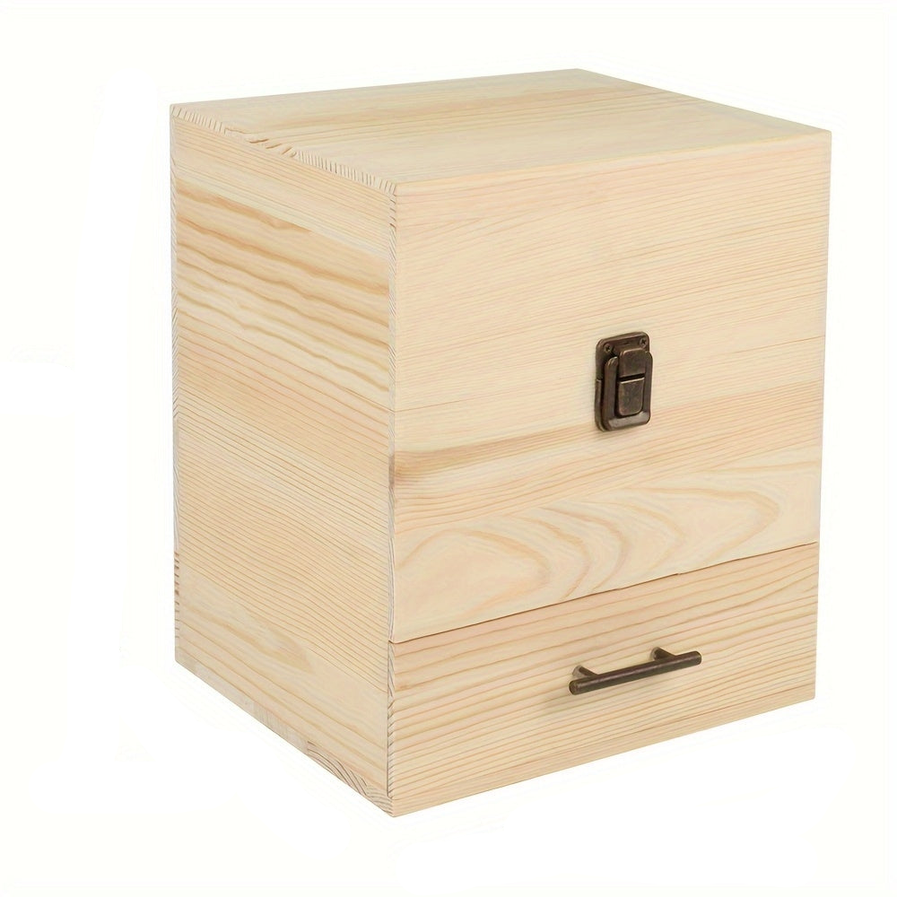 Opbergdoos – Opbergbox – Opbergbak – Organizer – Bewaardoos – Bamboe Materiaal – 59 Vakjes Met 3 Lades – Uitneembare Verdelers – Scharnierend Deksel – 22x19x24 cm