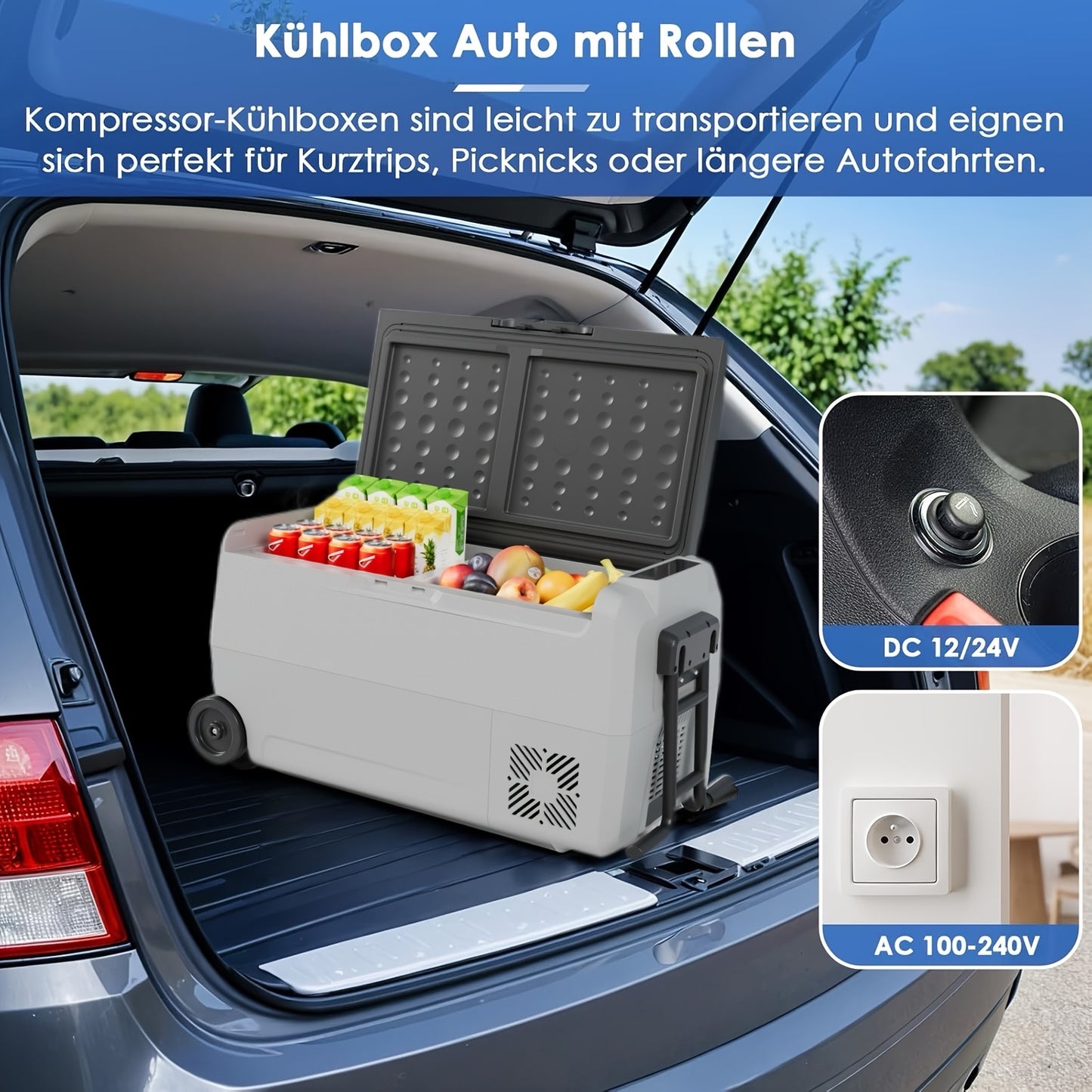 Car Refrigerator – Mobiele Koelbox – Mini Koelkast – Camper Koelbox – Compressor Vriezer – 32L Inhoud – Max/Eco Modus – Shockproof En Lekvrij Ontwerp