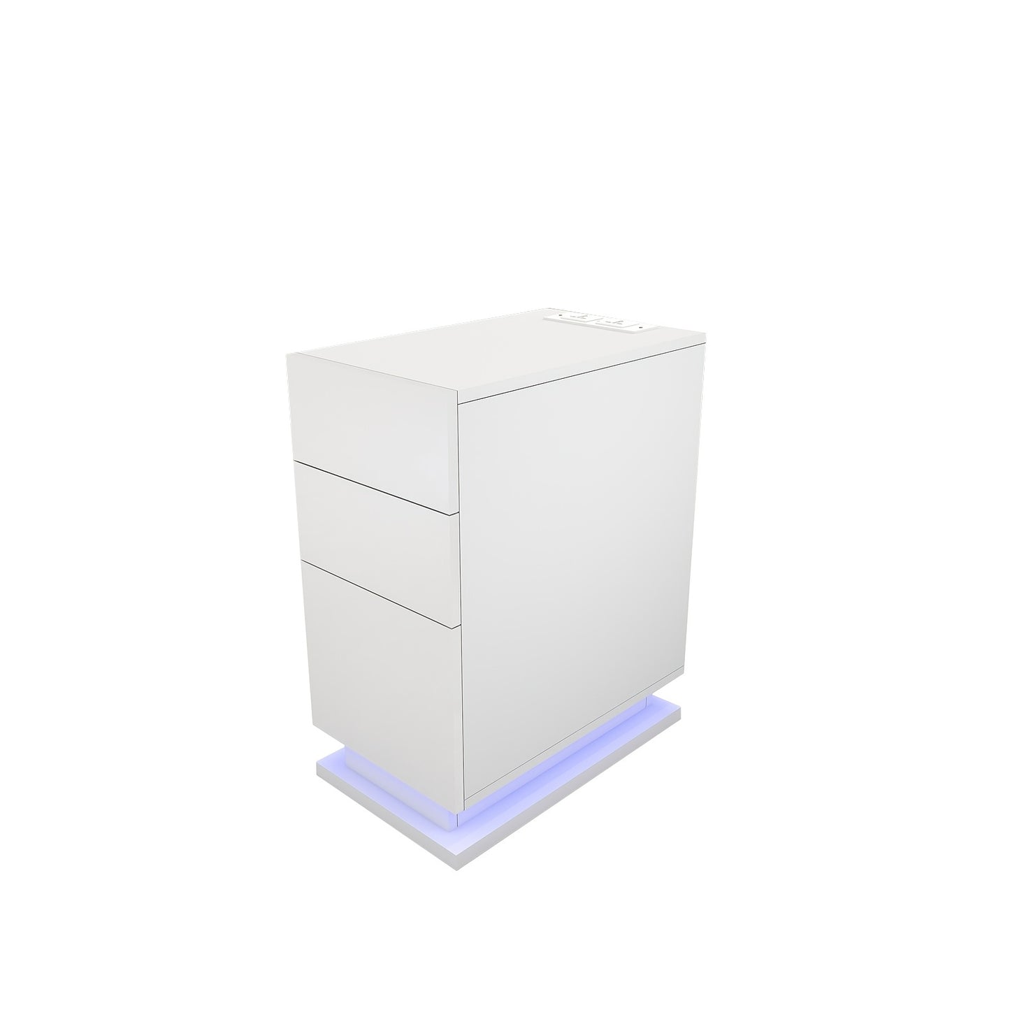 Nachtkastje – Bedside Table – Nachtkast – Opbergkastje – Slaapkamerkastje – Wit – 3 Lades – Compact Ontwerp Onder 68,5 cm – Duurzaam Hardhout
