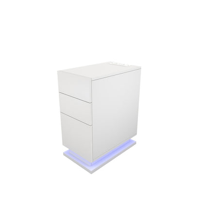 Nachtkastje – Bedside Table – Nachtkast – Opbergkastje – Slaapkamerkastje – Wit – 3 Lades – Compact Ontwerp Onder 68,5 cm – Duurzaam Hardhout