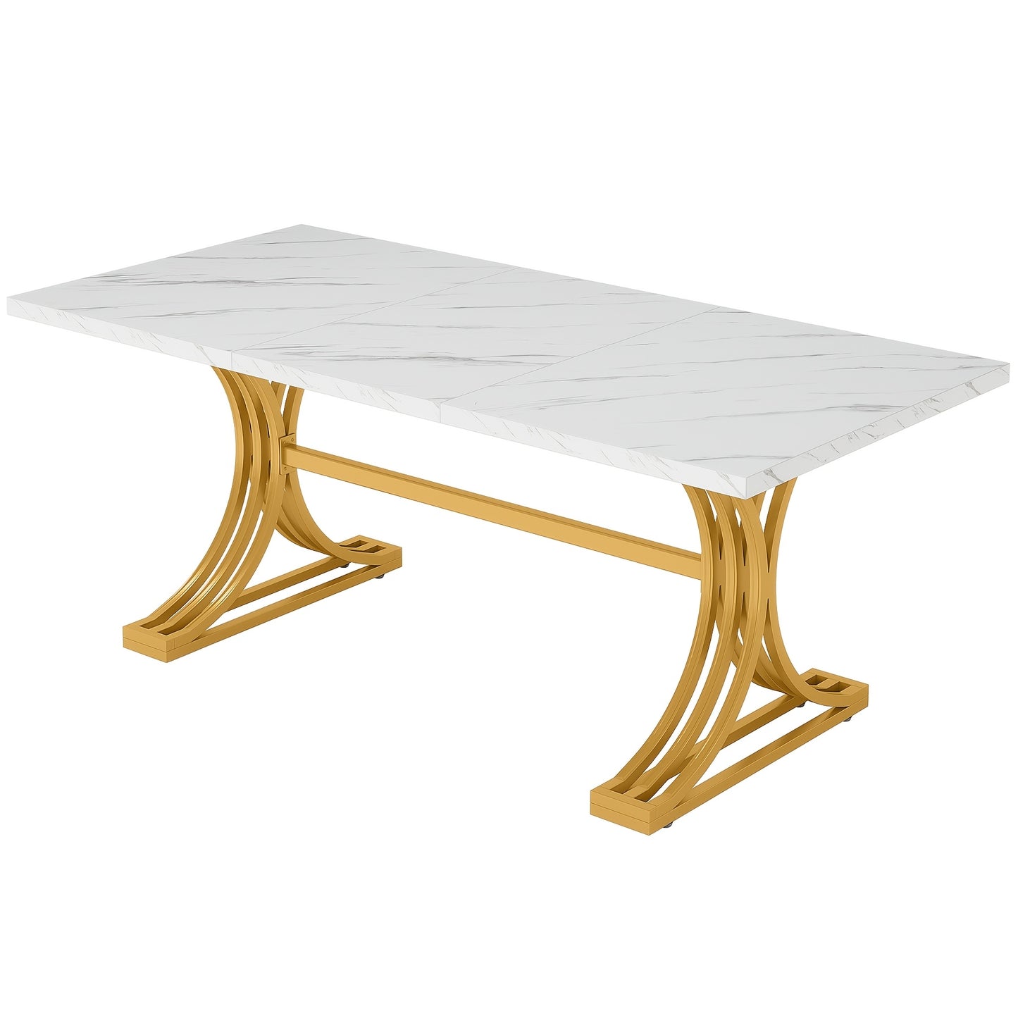 Eettafel – Tafel Dining – Grote Eettafel – Eetkamertafel – Tafel Cuisine – 160 cm Rechthoekig – MDF Blad & Metalen Poten – Geschikt Voor 4-6 Personen
