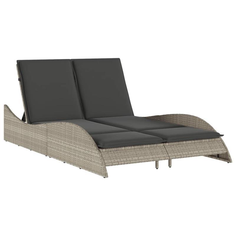 Loungestoel – Fauteuil – Tuinstoel – Relaxstoel – Zitmeubel – Lichtgewicht Poly Rattan – Weerbestendig Met Kussen 114x205x73 cm