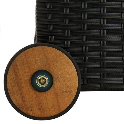 Opbergbak Buiten – Tuinbox – Opslagbak Met Wieltjes – Opbergkist – Tuinkist – Groot 120x65x61 cm – Zwart Rattan Design – Stevig Met Wieltjes