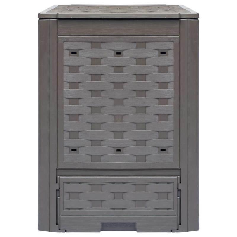 Compostbak – Compostvat – Composter – Composteerbak – Tuincompostbak – Bruin Rattan Kunststof – 300 Liter Inhoud – 60x60x83 cm
