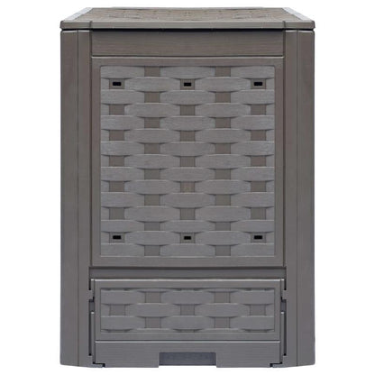 Compostbak – Compostvat – Composter – Composteerbak – Tuincompostbak – Bruin Rattan Kunststof – 300 Liter Inhoud – 60x60x83 cm