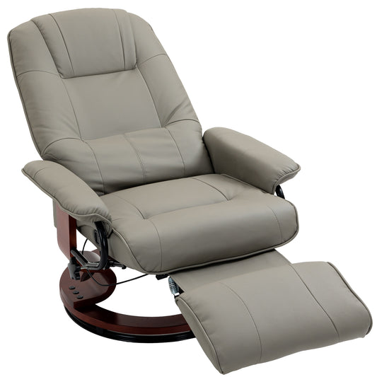 Relaxstoel – Fauteuil – Lounge Stoel – Draaifauteuil – TV Stoel – 360° Draaibaar – Verstelbare Rugleuning 145° – Kunstleer Grijs 78x87x100 cm