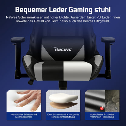 Gamestoel – Gaming Chair – Gaming Stoel – Bureaustoel – Gamingsstoel – Verstelbare Lendensteun – Voetensteun – Ergonomisch – 360° Draaibaar – Max 150 kg