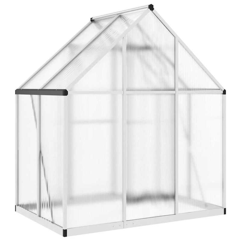 Aluminium Kas – Tuinkas – Plantenkas – Mini Kas – Buiten Kas – Silbern – Weerbestendig Aluminium Frame – 169x114x195 cm Met Fundering