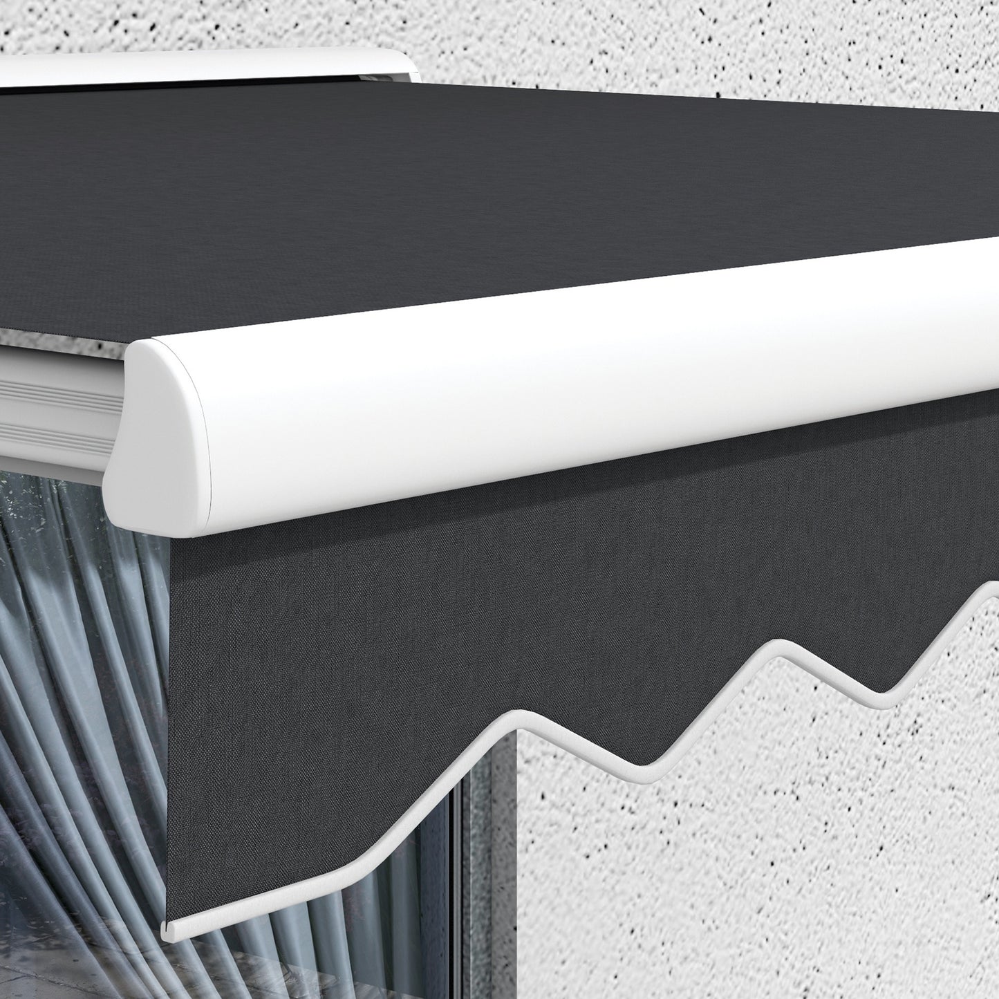 Uitvalscherm – Zonnescherm – Terrasscherm – Markies – Luifel – Elektrisch en Handmatig – Aluminium Frame en Afstandsbediening 2,5x2m Grijs