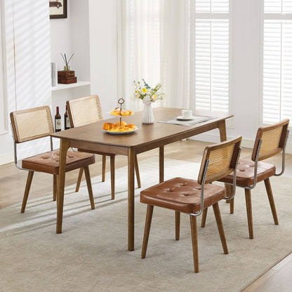 Set of 2 Modern Boho Dining Chairs with Legs - Mid-Century Contemporary Kitchen Table Chairs Suitable for Living Room, Coffee Bar, Restaurant - Sturdy Furniture
