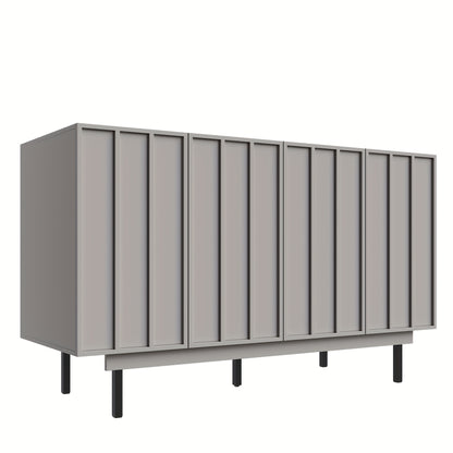 Dressoir – Opbergkast – Ladekast – Kast – TV-meubel – Grijs – Vrijstaand – 140x38,5x82,5 cm – Onderhoudsvriendelijk Materiaal