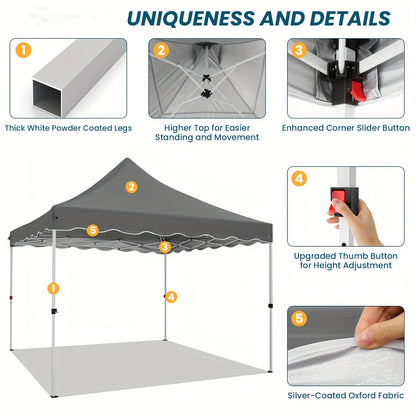 Pop Up Tent – Partytent – Vouwtent – Paviljoen – Voortent – 3,05x6,1 Meter – Verwijderbare Zijkanten