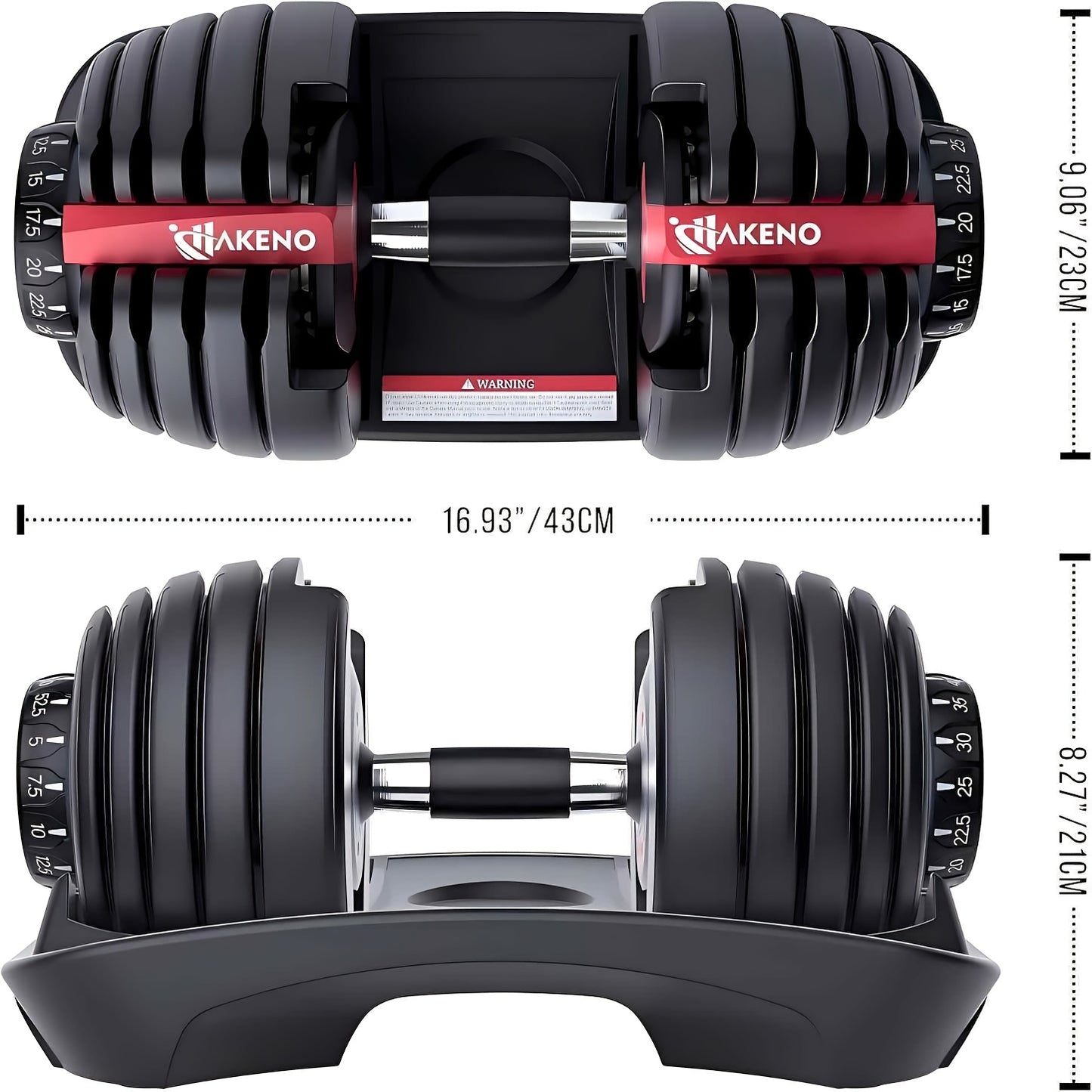 Verstelbare Dumbbell – Halter – Dumbbells – Gewichtenset – Halterset – 24 kg – Snel Verstelbaar – Compact En Ruimtebesparend
