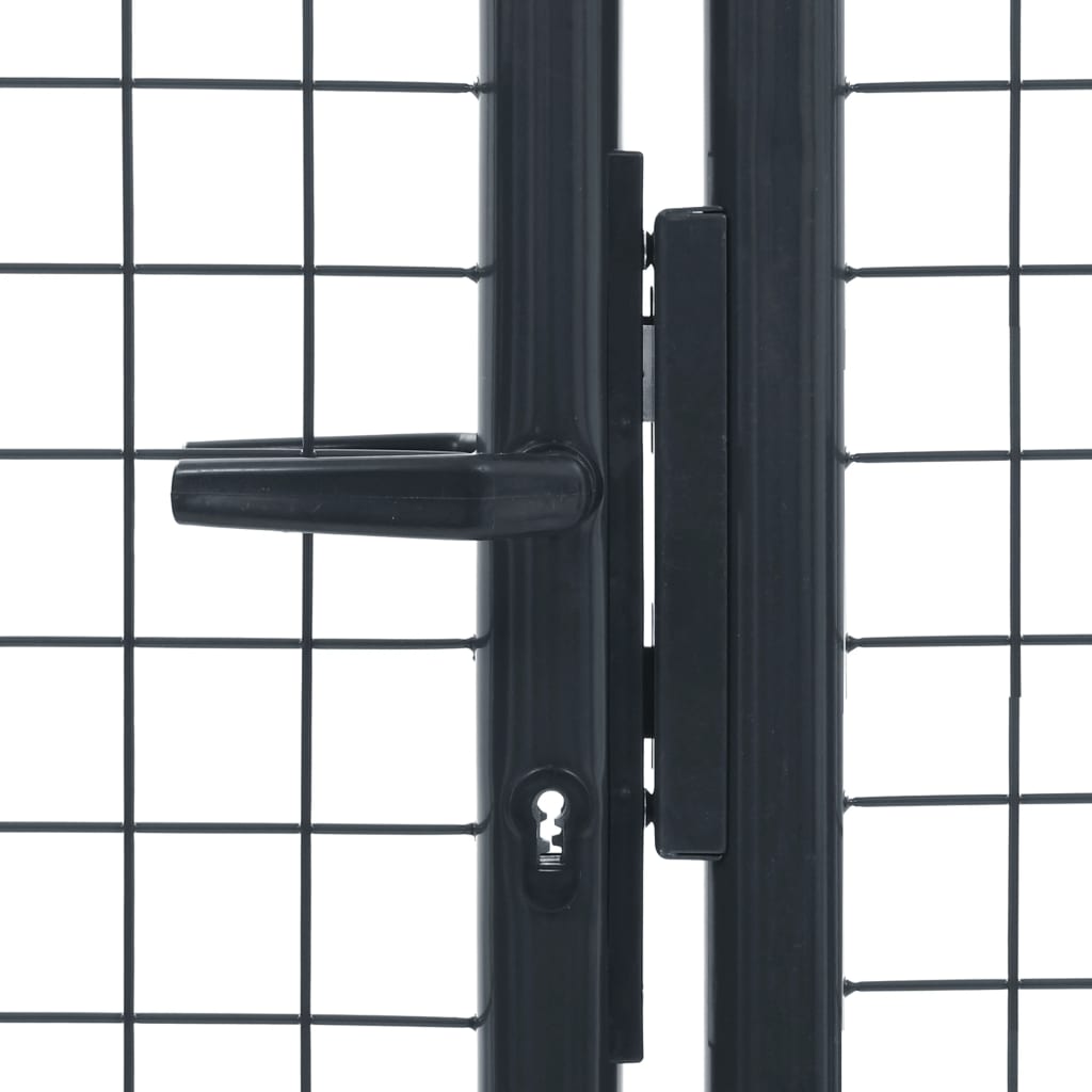 Tuinpoort – Tuinafscheiding – Tuindeur – Hek – Erfpoort – 400 x 125 cm – Gegalvaniseerd Staal – Weerbestendig Met Slot En Sleutels