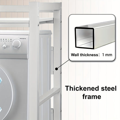 Wasmachine Rek – Wasmachine Ombouw – Droger Rek – Opbergrek – Wasmachine Kast – Verstelbaar Hoogte – Stevig Kunststof & Metaal