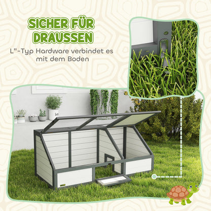 Outdoor/Indoor Small Animal Habitat Cage with Removable Base - Easy-Access Door & Spacious Design, Durable Turtle House & Nesting Box for Rabbits, Guinea Pigs, Hamsters, Lizards - Ventilated Mesh Top & Solid Floor, Low-Mainte