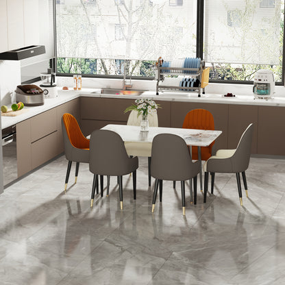 Eettafel – Tafel – Dinertafel – Keukentafel – Tafelblad – Wit Sintered Stone – Zwarte Metalen Poten – Krasbestendig & Eenvoudig Schoon Te Maken