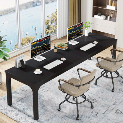 Bureau – Bureautafel – Computertafel – Werkplek – Dubbel Bureau – Extra Lang 199,9 cm – Water- En Krasbestendig Blad – Verstelbare Voetjes
