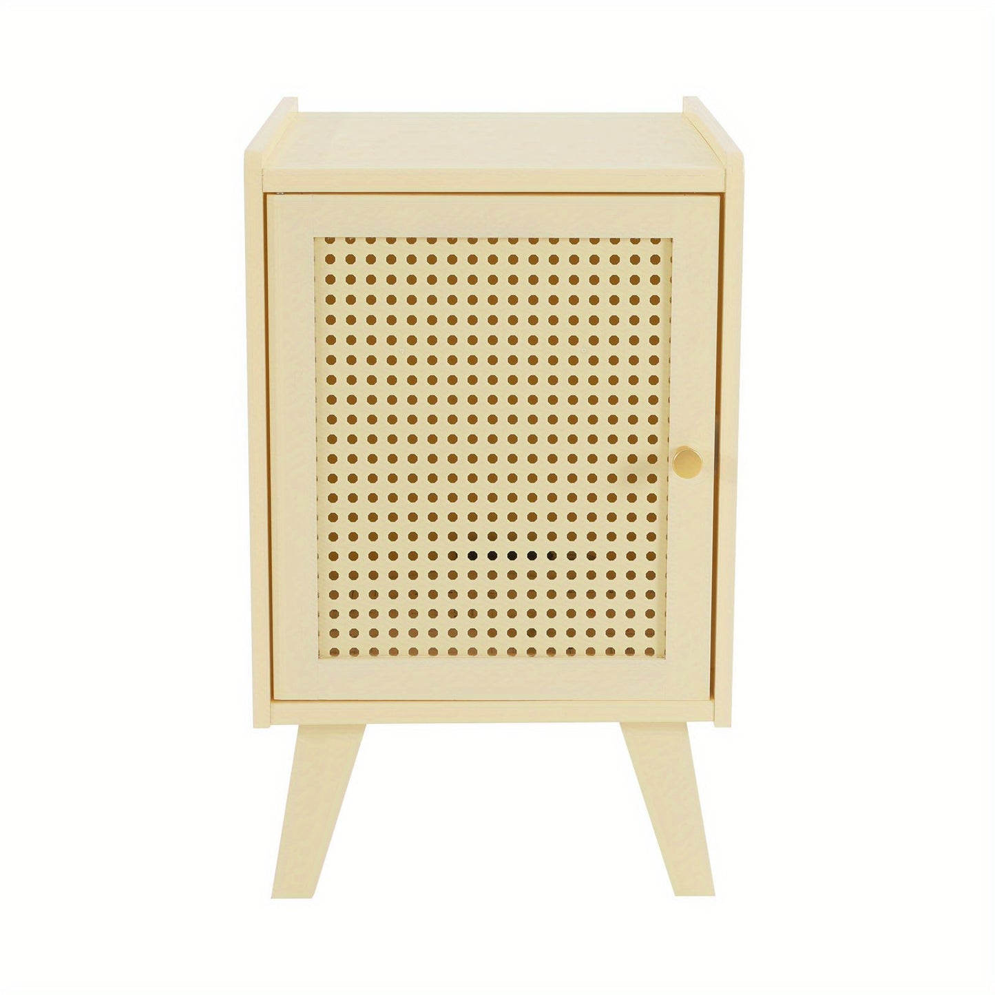 Nachtkastje – Bedside Table – Bijzettafel – Opbergmeubel – Nachtmeubel – Modern Minimalistisch Design – Compact Formaat – Duurzaam Bamboe & Krasbestendig – Romig Beige