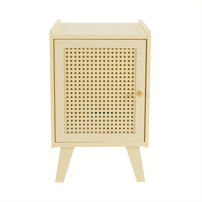 Nachtkastje – Bedside Table – Bijzettafel – Opbergmeubel – Nachtmeubel – Modern Minimalistisch Design – Compact Formaat – Duurzaam Bamboe & Krasbestendig – Romig Beige