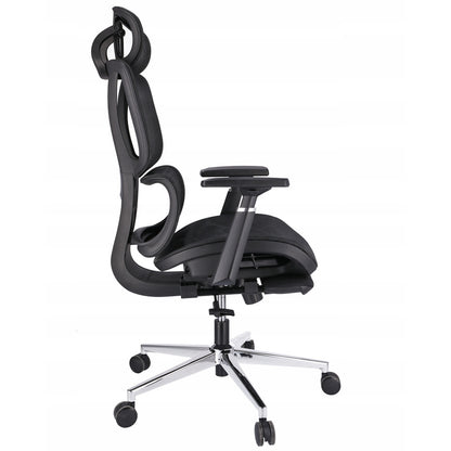 Fauteuil – Bureaustoel – Relaxstoel – Draaifauteuil – Werkstoel – Ergonomische Hoofdsteun – Verstelbare Voetensteun - Zwart