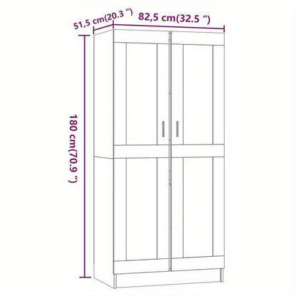 Kledingkast – Garderobekast – Opbergkast – Slaapkamerkast – Rook Eiken – Wandmontage – Hoogwaardig Hout – Compact Ontwerp 82,5x51,5x180 cm